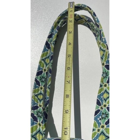 Vintage Vera Bradley Duffle LARGE TRAVELER Bag Flower Daisys Blue Green Bag - Picture 11 of 14